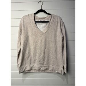 ORVIS Classic Collection V Neck Sweatshirt Oatmeal Heathered Size S‎
